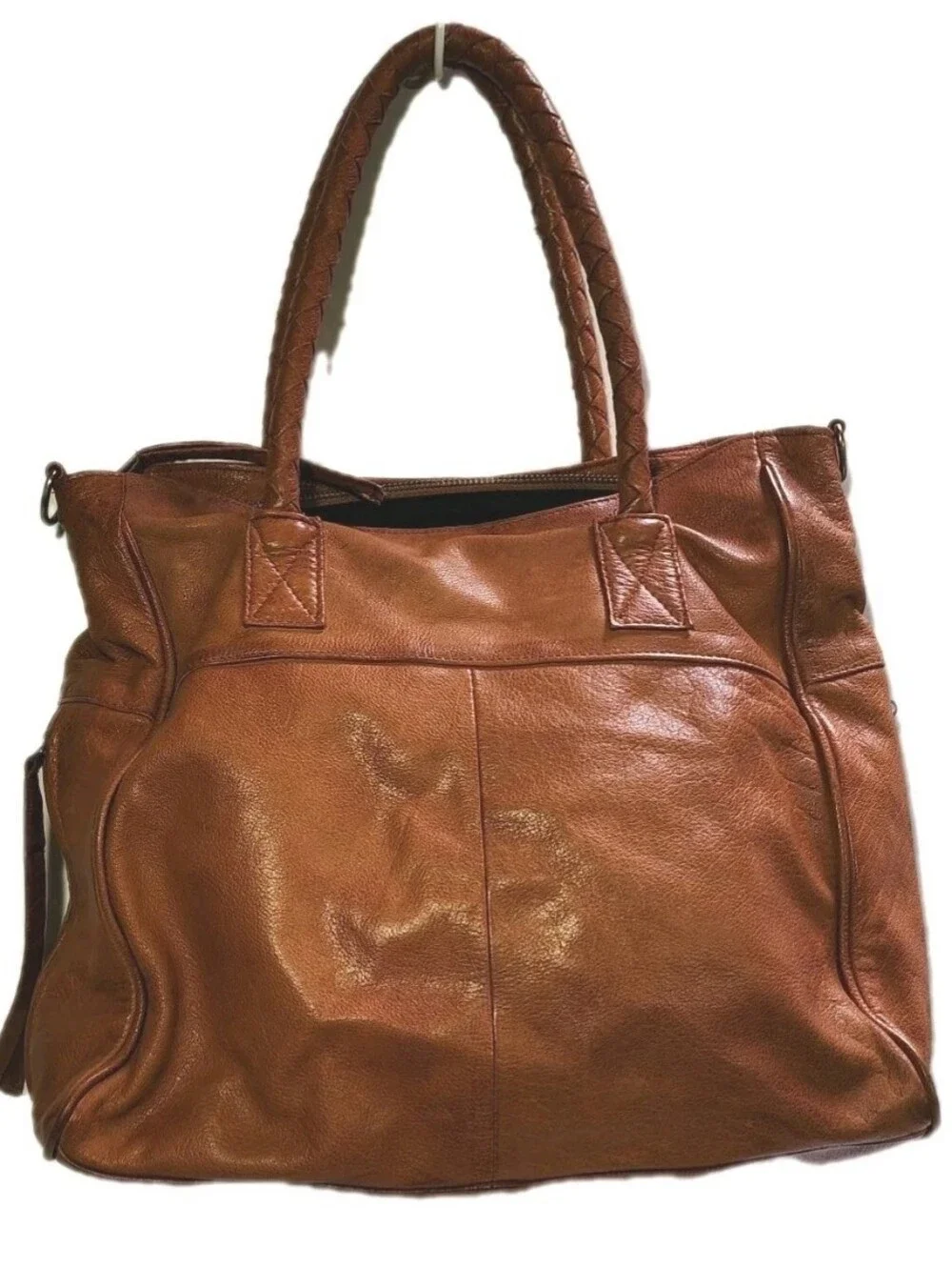 Day & Mood Soft Genuine Leather Purse Bag Satchel Phoebe Tote Top Handles EUC